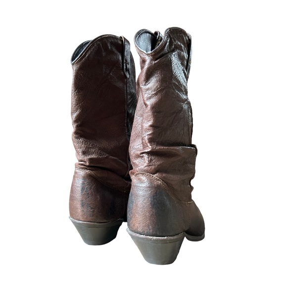 Vintage 80s Dingo Women’s Brown Leather Slouch Western Cowboy Boots, Size 7M - Picture 4 of 8
